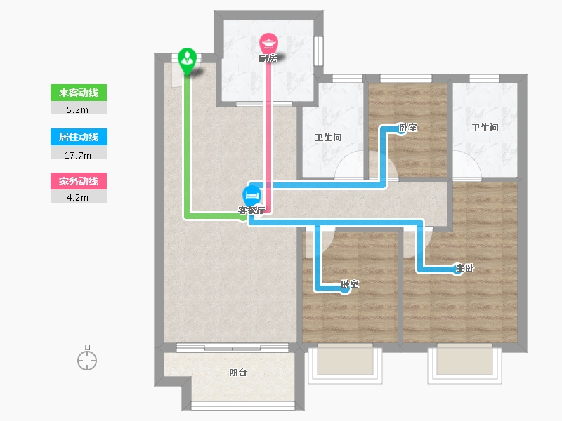 湖北省-武汉市-华润联投半岛九里-73.19-户型库-动静线