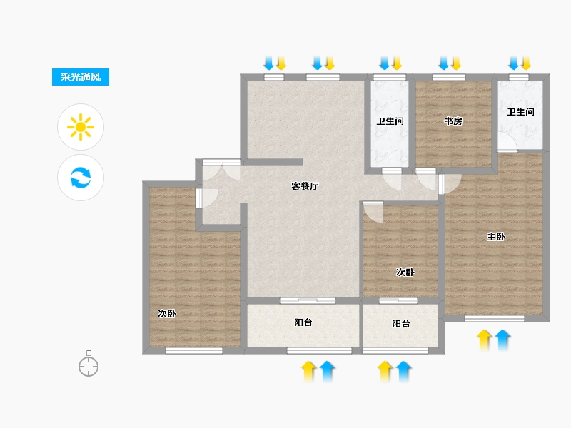 福建省-莆田市-中央御景-129.00-户型库-采光通风