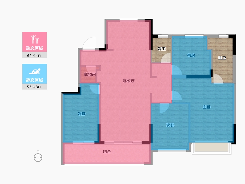 浙江省-嘉兴市-融创·嘉望府-116.00-户型库-动静分区