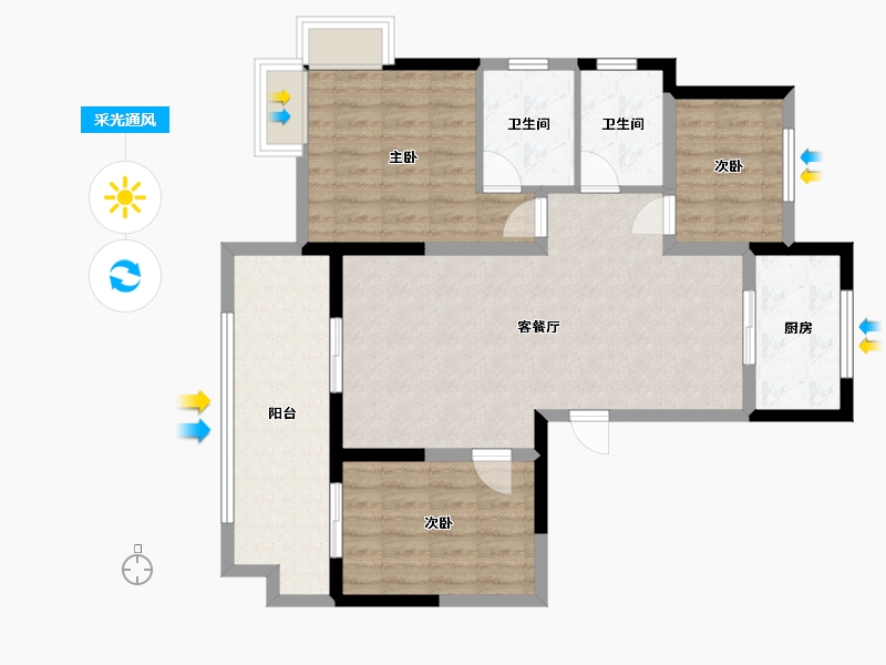 安徽省-六安市-振兴·江山赋-100.00-户型库-采光通风