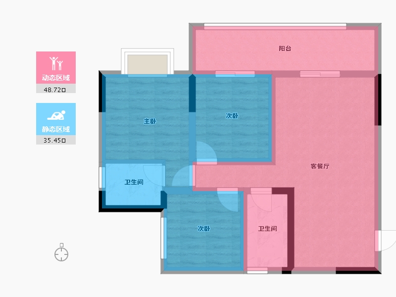 四川省-自贡市-公园锦华-74.21-户型库-动静分区