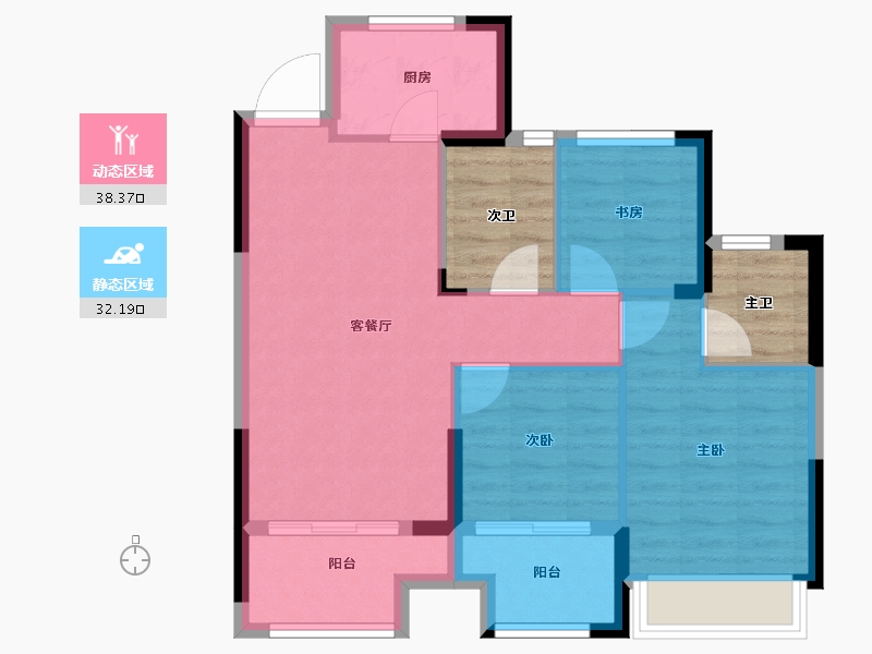 浙江省-嘉兴市-祥新·云境府-71.20-户型库-动静分区