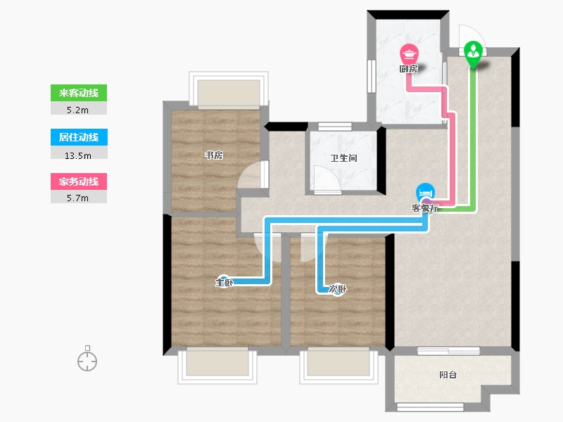 上海-上海市-中建御湖澜庭-72.68-户型库-动静线