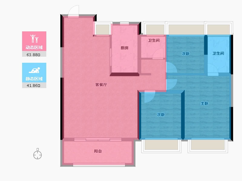 上海-上海市-保利·明玥霞光-94.86-户型库-动静分区