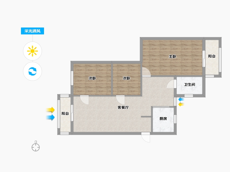 广东省-佛山市-钻石苑-80.00-户型库-采光通风