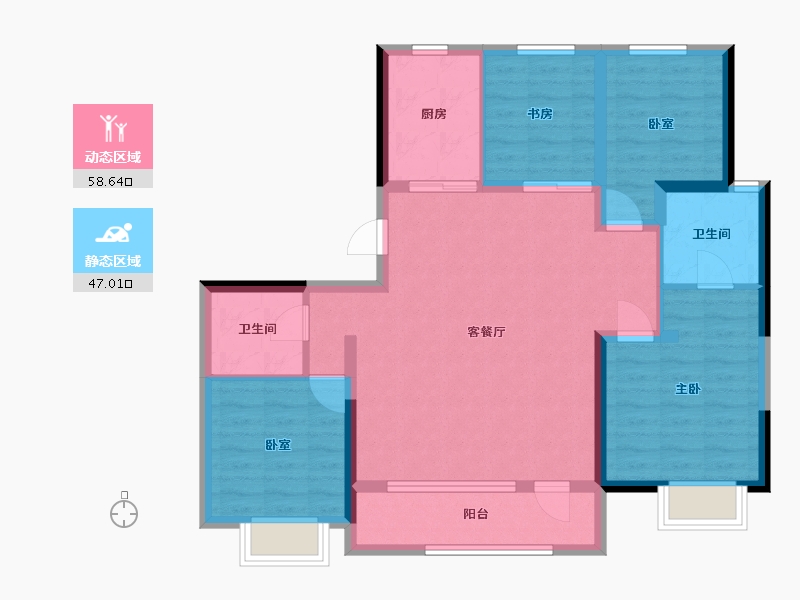 吉林省-长春市-大众理想城市-110.00-户型库-动静分区