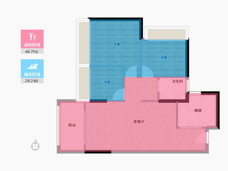 广东省-深圳市-和成金竹-69.60-户型库-动静分区