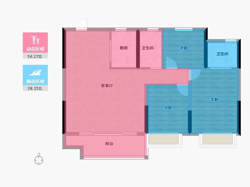 浙江省-湖州市-中南君启-85.27-户型库-动静分区