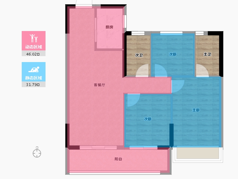 浙江省-嘉兴市-融创·嘉望府-78.40-户型库-动静分区