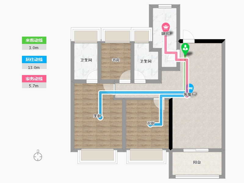 上海-上海市-保利·明玥霞光-81.15-户型库-动静线