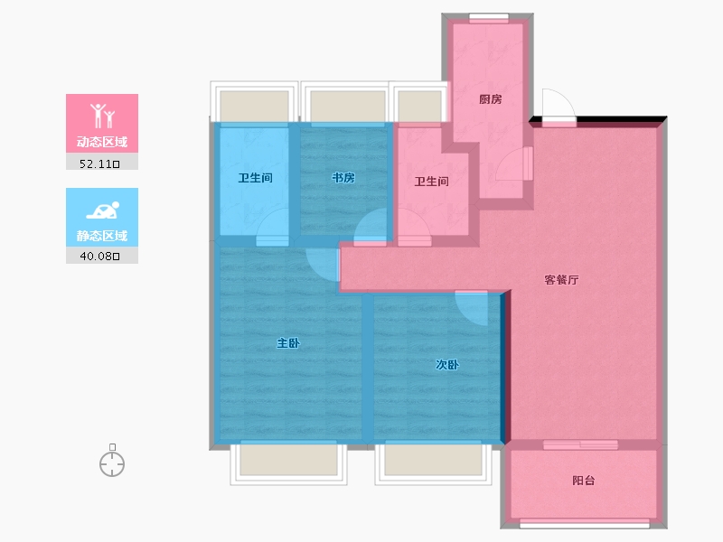 上海-上海市-保利·明玥霞光-81.15-户型库-动静分区