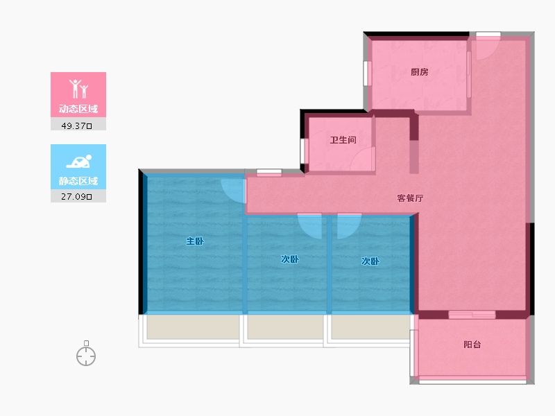 海南省-海口市-中海学仕里-68.00-户型库-动静分区