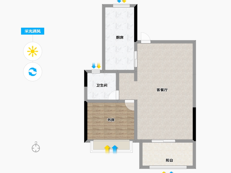 上海-上海市-金地新乐里-80.57-户型库-采光通风
