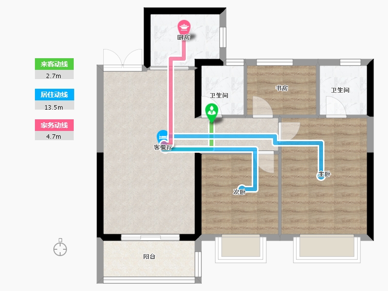 浙江省-温州市-新宏地大诚十里风华-71.21-户型库-动静线