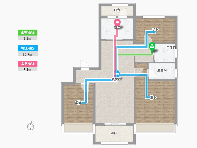 陕西省-渭南市-渭南碧桂园·壹号公馆-100.00-户型库-动静线