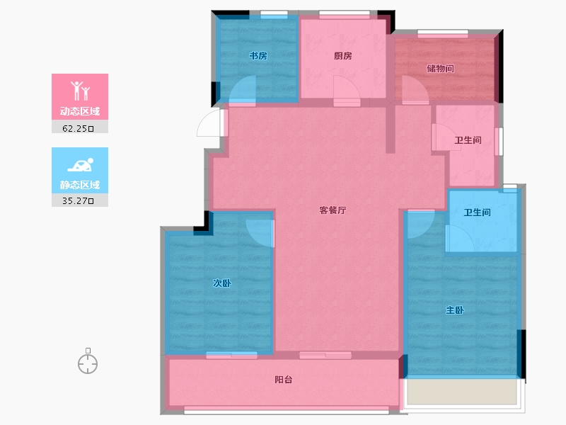 浙江省-湖州市-诚通南林春晓-87.21-户型库-动静分区