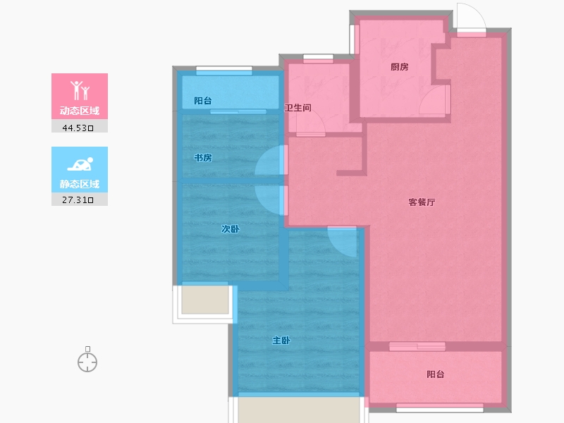 浙江省-温州市-华宇麓城荟-63.20-户型库-动静分区