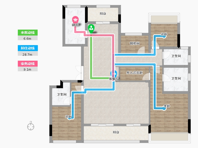 浙江省-湖州市-诚通南林春晓-135.20-户型库-动静线