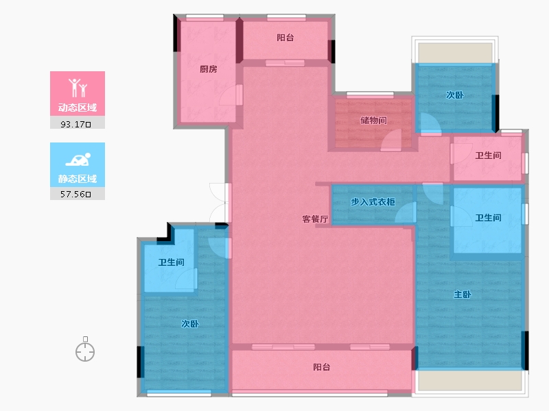 浙江省-湖州市-诚通南林春晓-135.20-户型库-动静分区