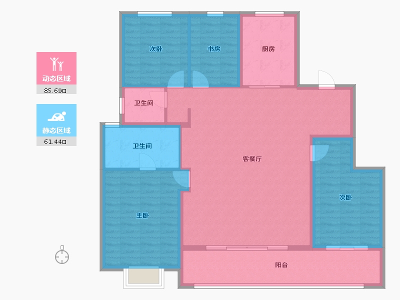 浙江省-宁波市-老江东·东境润府-134.41-户型库-动静分区