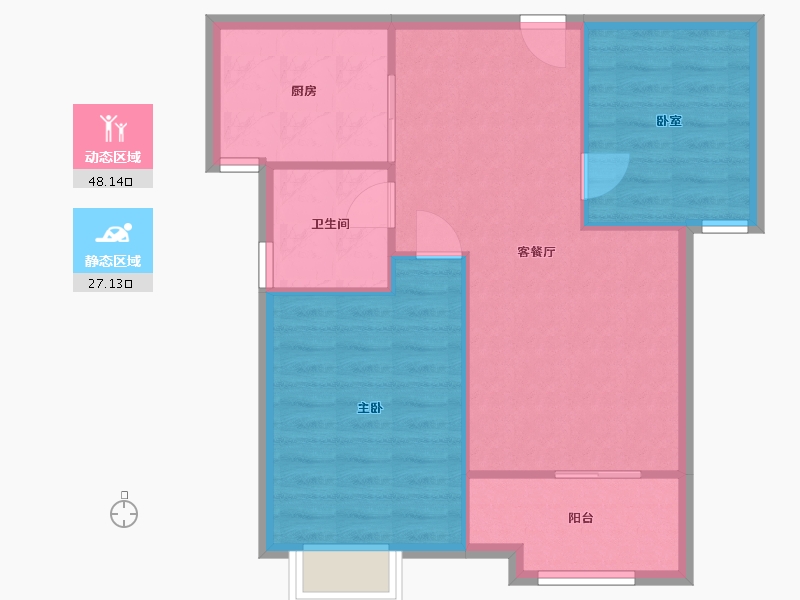 江苏省-苏州市-淞泽家园-八区-71.40-户型库-动静分区