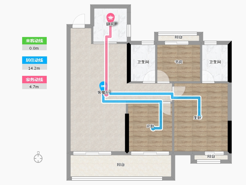 浙江省-温州市-白鹭公馆-88.00-户型库-动静线