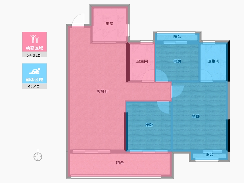 浙江省-温州市-白鹭公馆-88.00-户型库-动静分区