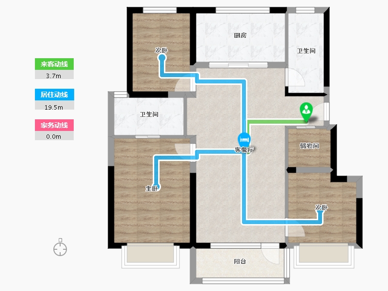 北京-北京市-公园和御-89.95-户型库-动静线