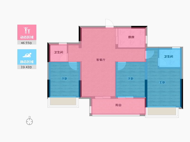 浙江省-湖州市-中南君启-76.97-户型库-动静分区