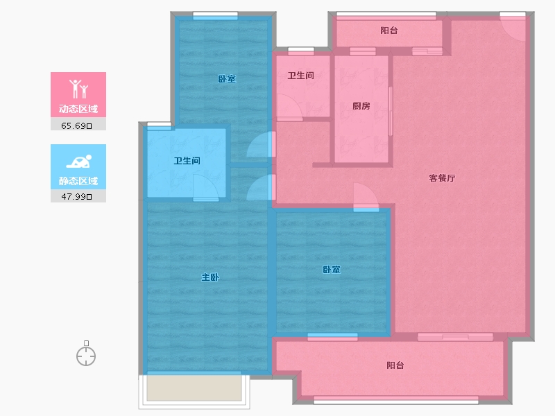 河南省-商丘市-虞城建业·山水湖城-101.16-户型库-动静分区