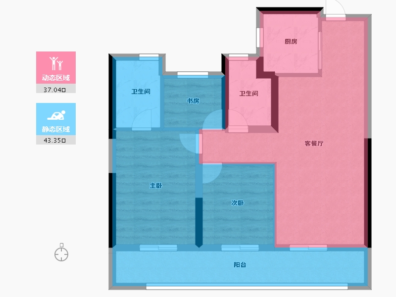 浙江省-温州市-翰林九境-71.20-户型库-动静分区