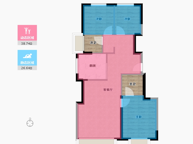 北京-北京市-公园和御-64.93-户型库-动静分区