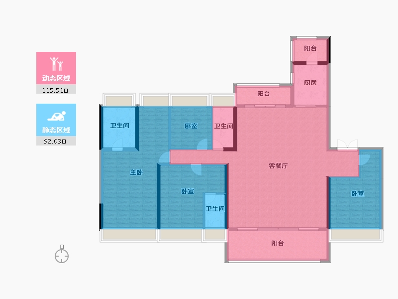 广东省-清远市-碧桂园山湖城·名门-190.33-户型库-动静分区