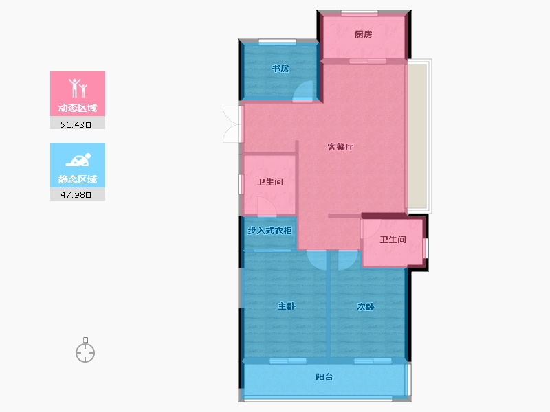 浙江省-温州市-新宏地大诚十里风华-89.60-户型库-动静分区