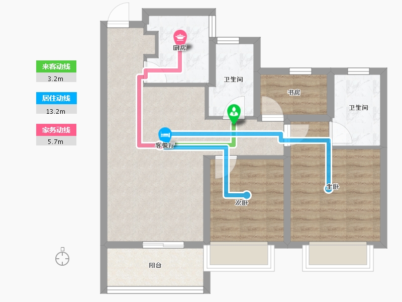 浙江省-温州市-华宇麓城荟-71.20-户型库-动静线