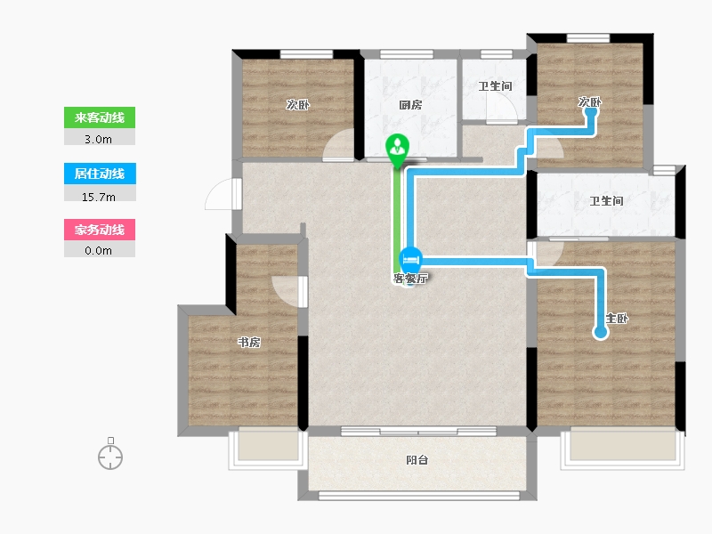 浙江省-湖州市-中南君启-105.26-户型库-动静线