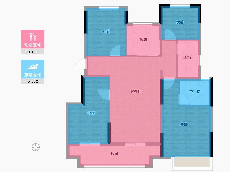 浙江省-湖州市-中南君启-89.71-户型库-动静分区