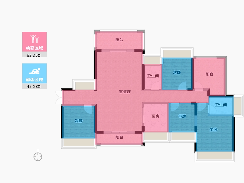 广东省-揭阳市-星河明珠湾4期-123.00-户型库-动静分区