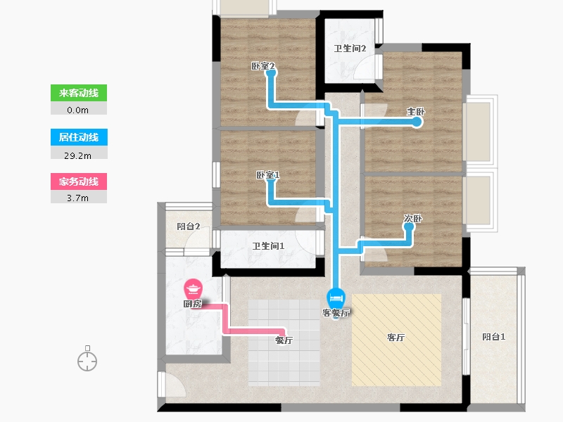 重庆-重庆市-时代广场-96.45-户型库-动静线