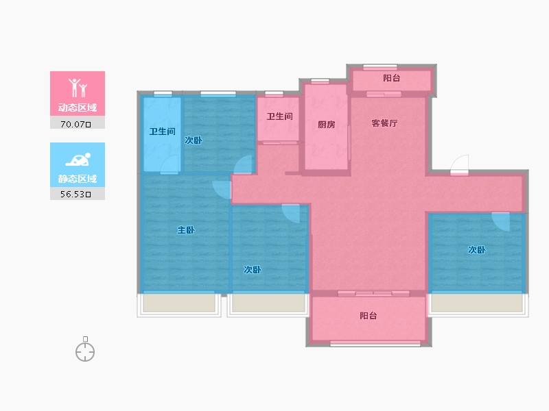 陕西省-渭南市-渭南碧桂园·壹号公馆-114.40-户型库-动静分区