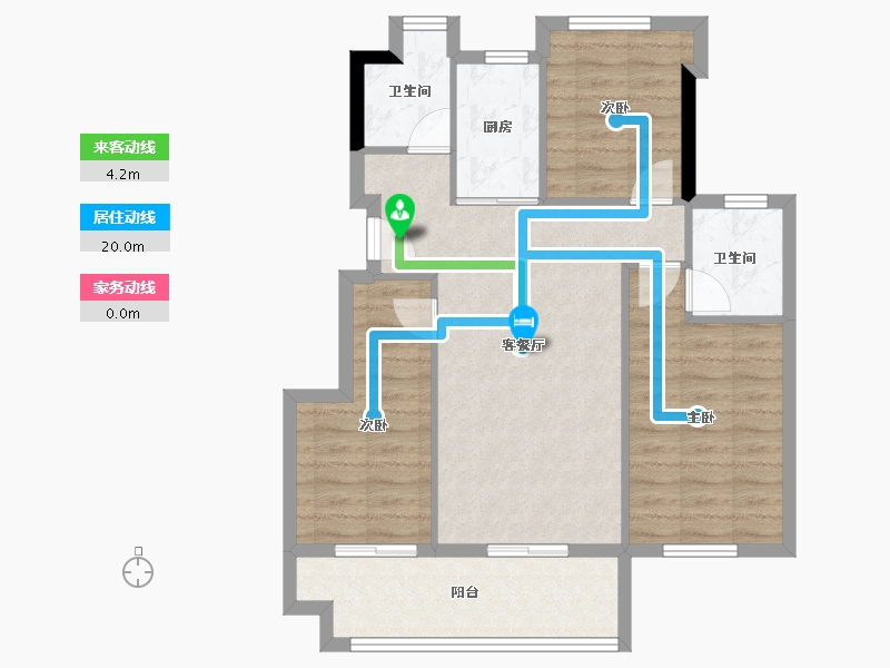 福建省-三明市-美岭·新澜湾-76.67-户型库-动静线