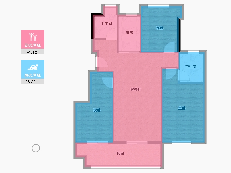 福建省-三明市-美岭·新澜湾-76.67-户型库-动静分区