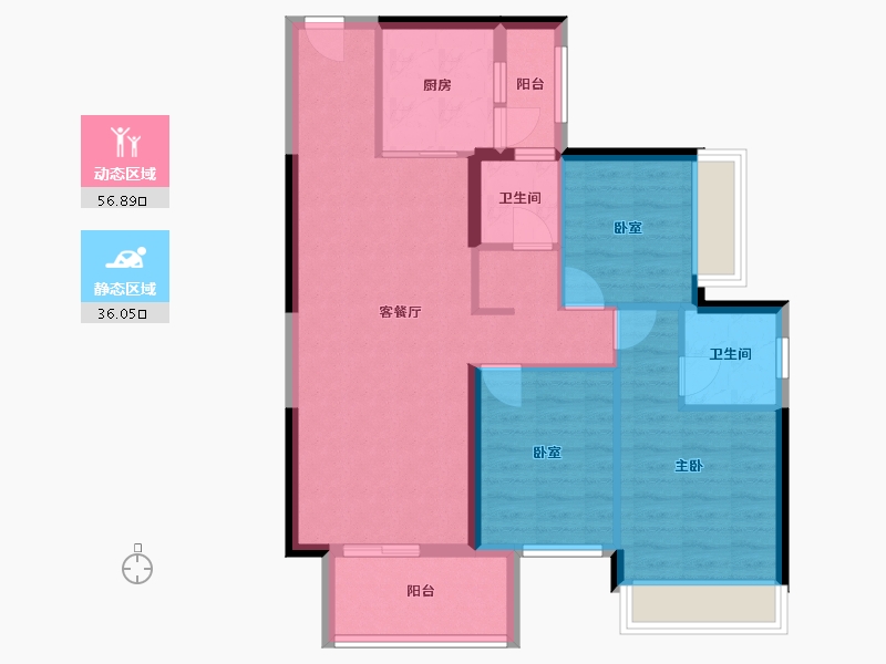 广西壮族自治区-南宁市-天健天境-84.50-户型库-动静分区