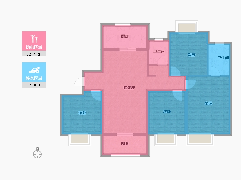 上海-上海市-大名城映园Ⅱ期-98.05-户型库-动静分区