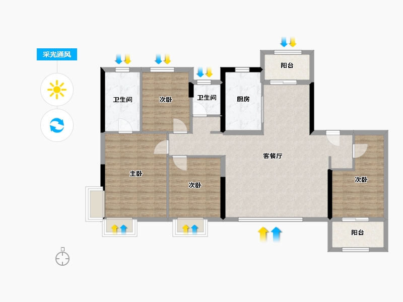 福建省-厦门市-建发文澜春晓-114.67-户型库-采光通风