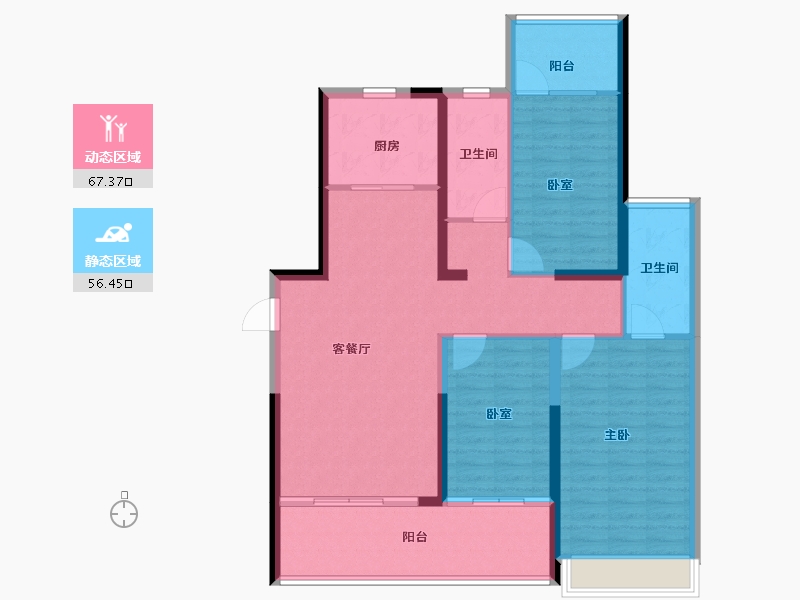 湖北省-武汉市-绿城武汉黄浦湾-112.00-户型库-动静分区