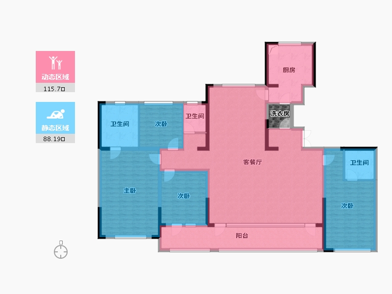 江苏省-南京市-金基望樾府-187.20-户型库-动静分区