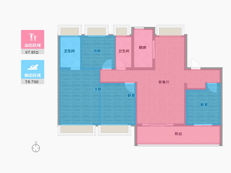 江苏省-苏州市-保利和光山语-113.61-户型库-动静分区