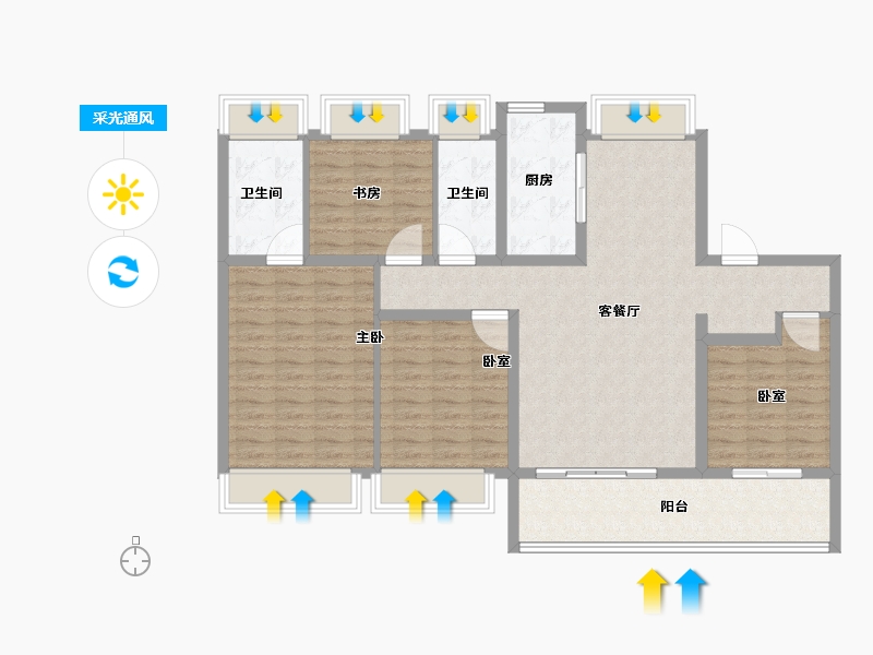 江苏省-苏州市-保利和光山语-113.61-户型库-采光通风