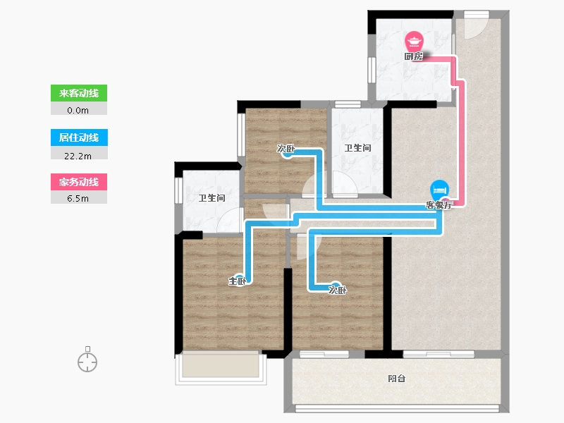 湖南省-长沙市-金科集美天辰-89.69-户型库-动静线